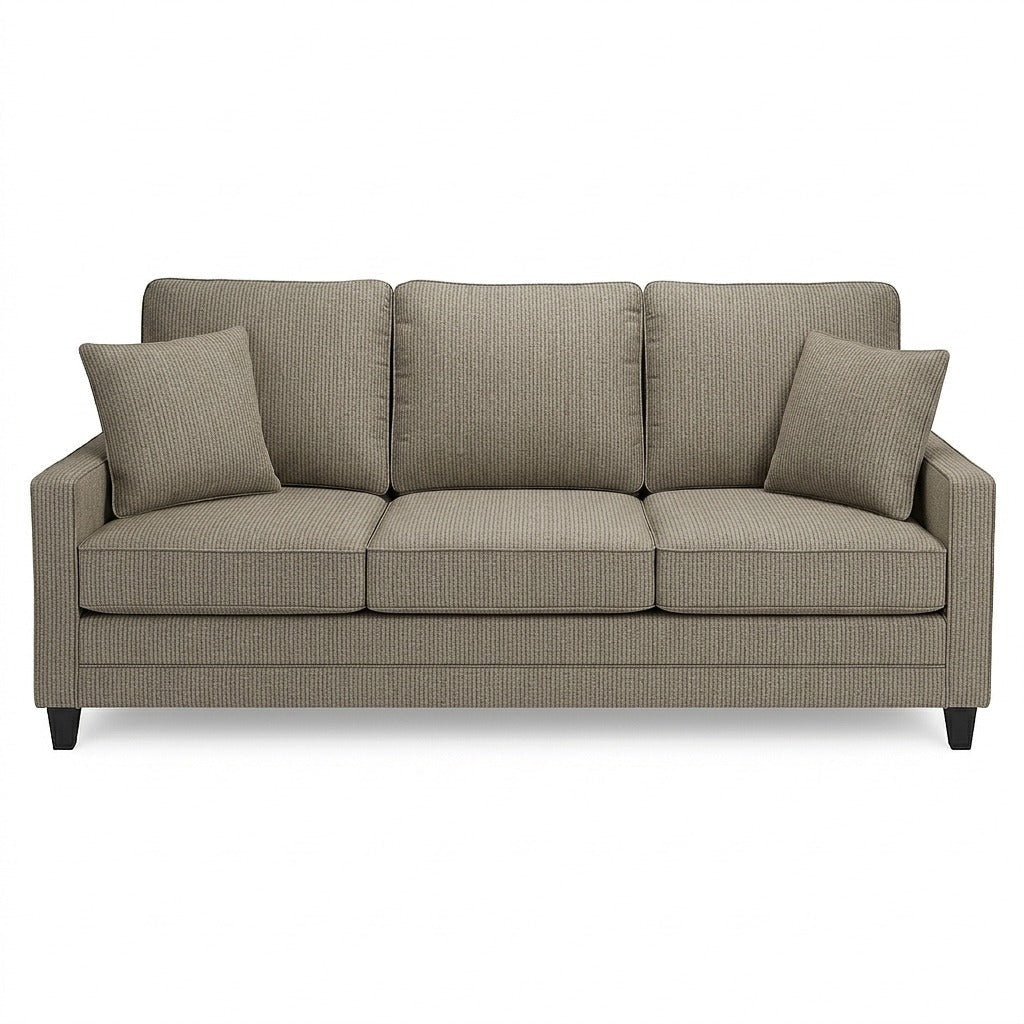 Haven Queen Sleeper Sofa in Promise Birch fabric colorway front view - Oregon-made queen sleeper sofa by Stanton - Whats New Furniture Portland OR