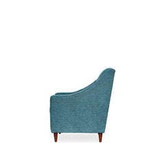 Hellion Lounge Chair in Nomad Turquoise side view - Oregon-made lounge chair by Stanton - Whats New Furniture Portland OR