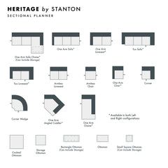 Heritage Custom Sofa / Sectional spec sheet - custom sofa sectional by Stanton - Whats New Furniture Portland OR