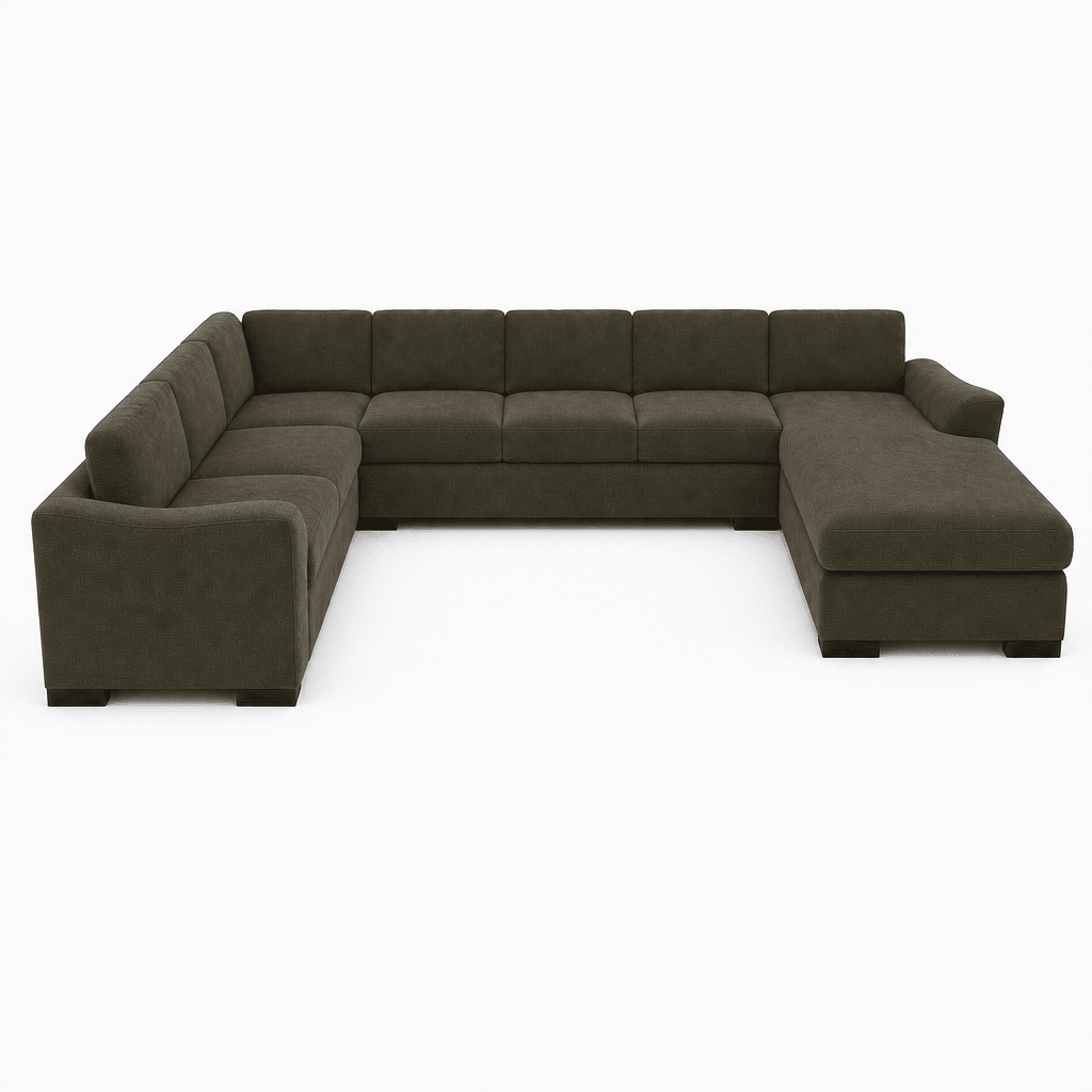 Horizon U-Bumper Sectional 168" in Vintage Moss