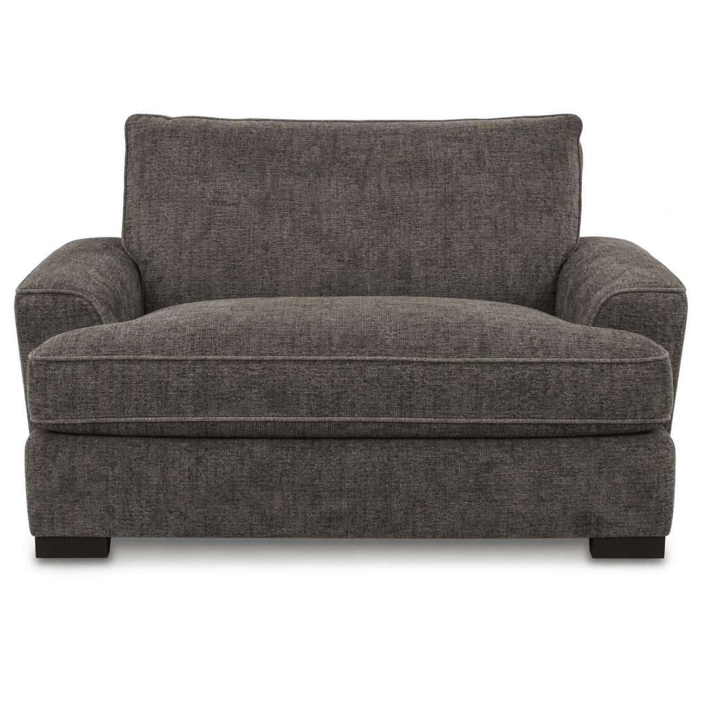 Horizon Double Chair in Polar Dark Grey chenille - Stanton 495 chair-and-a-half - Whats New Furniture Portland OR