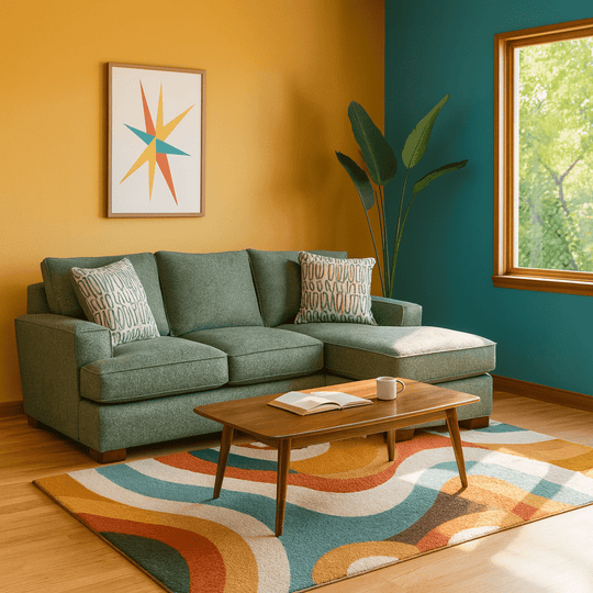 Horizon Sofa Chaise in Polar Midnight back view - sectional sofa with chaise by Stanton - Whats New Furniture Portland OR