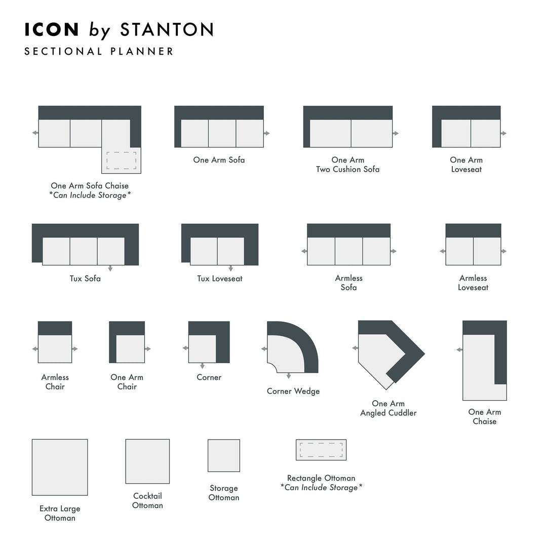Icon Custom Sofa / Sectional configuration shot - custom sofa sectional by Stanton - Whats New Furniture Portland OR