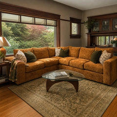 Kona Sectional in Patagonia Adobe styled in a Portland Craftsman living room - Whats New Furniture