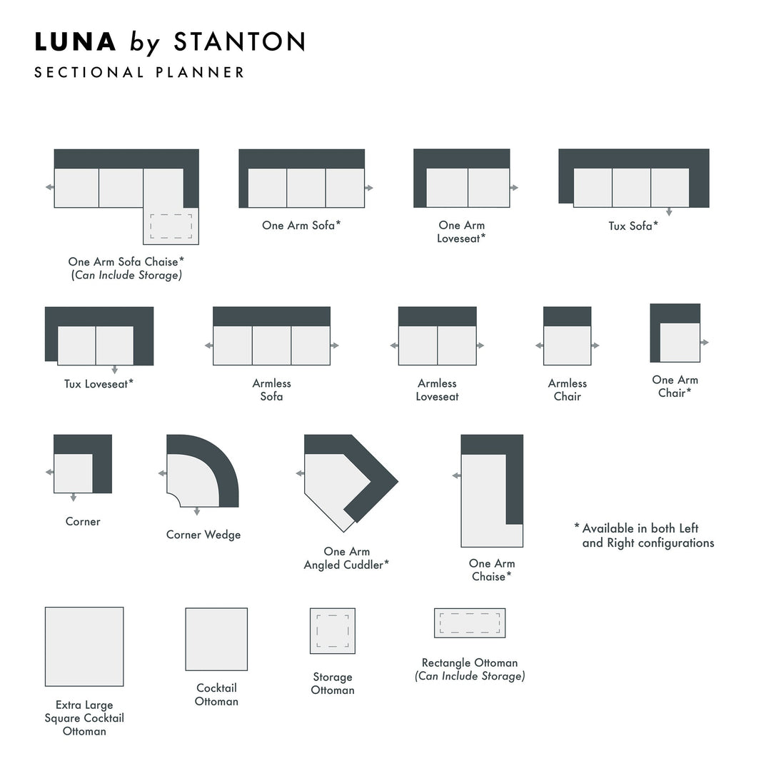 Luna Custom Sofa / Sectional configuration shot - custom sofa sectional by Stanton - Whats New Furniture Portland OR