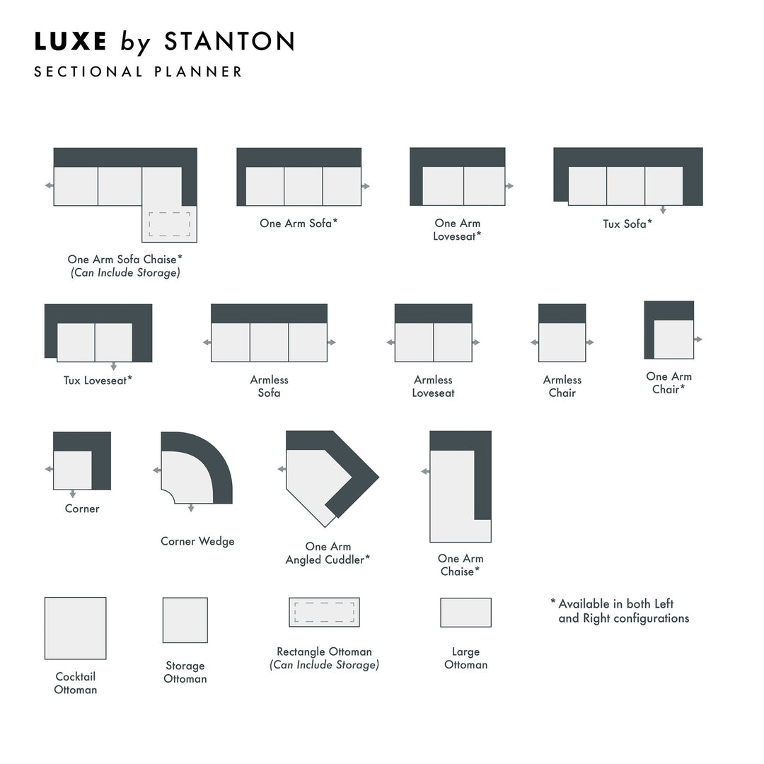 Luxe Custom Sofa / Sectional configuration shot - custom sofa sectional by Stanton - Whats New Furniture Portland OR