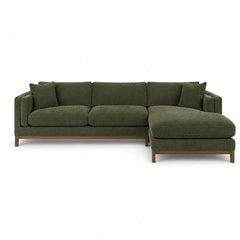 Meadows Open Chaise Sectional in Rizz Moss front view - chaise sectional by Stanton - Whats New Furniture Portland OR
