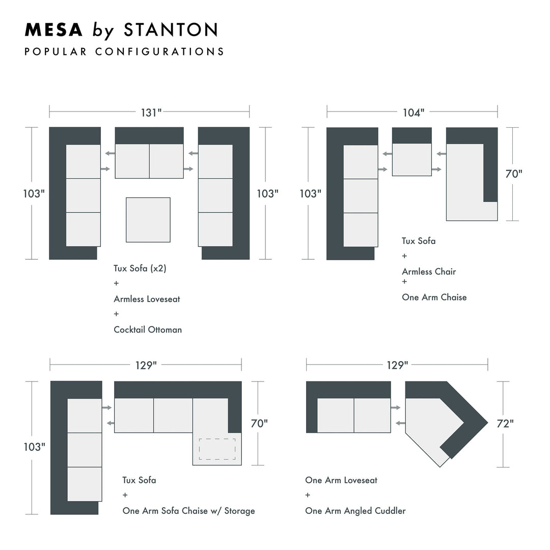 Mesa Custom Sofa / Sectional sectional configuration view - custom sofa sectional by Stanton - Whats New Furniture Portland OR