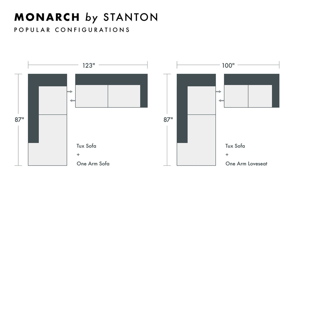 Monarch Custom Sofa / Sectional sectional configuration view - custom sofa sectional by Stanton - Whats New Furniture Portland OR
