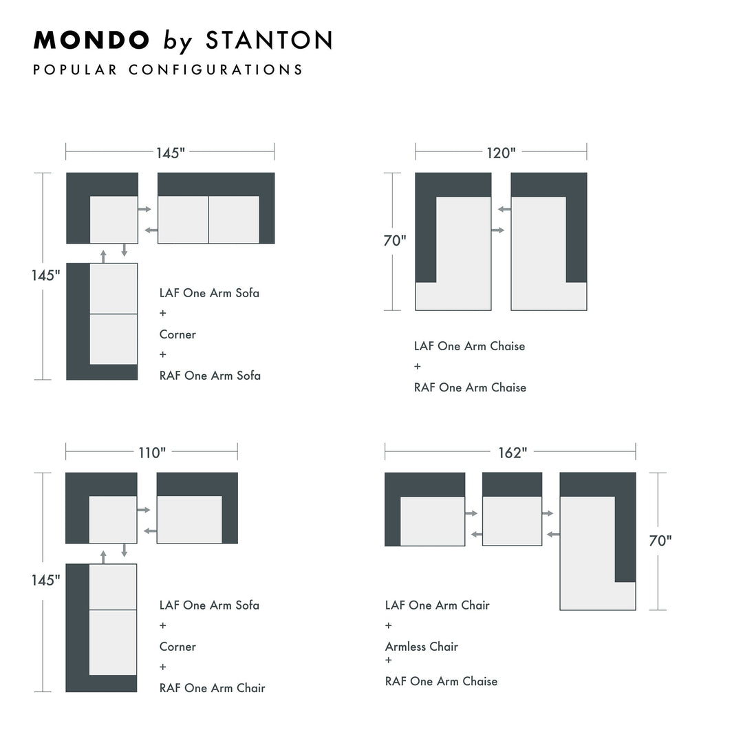 Mondo Custom Sofa / Sectional sectional configuration view - custom sofa sectional by Stanton - Whats New Furniture Portland OR