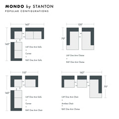 Mondo Custom Sofa / Sectional sectional configuration view - custom sofa sectional by Stanton - Whats New Furniture Portland OR