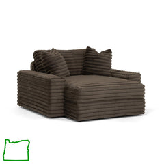 Mondo Chaise w/ Power USB in Otter in Mondo Otter power and USB feature view - power chaise loveseat by Stanton - Whats New Furniture Portland OR
