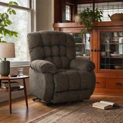 Newberg Power Lift Recliner in Seamount Walnut styled in a Portland St. Johns bungalow living room — What&