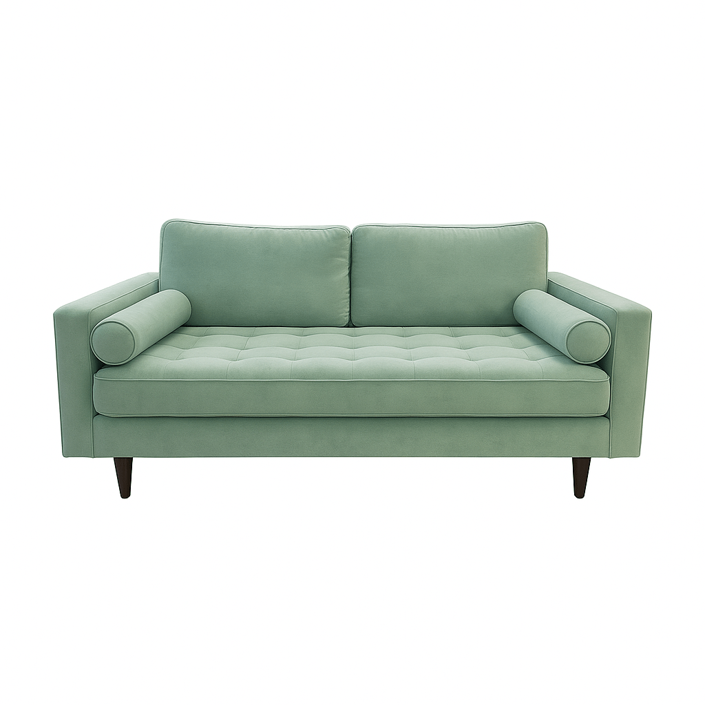 Nirvana Apartment Sofa in Nirvana Apartment corner detail - apartment-scale velvet sofa by Stanton - Whats New Furniture Portland OR