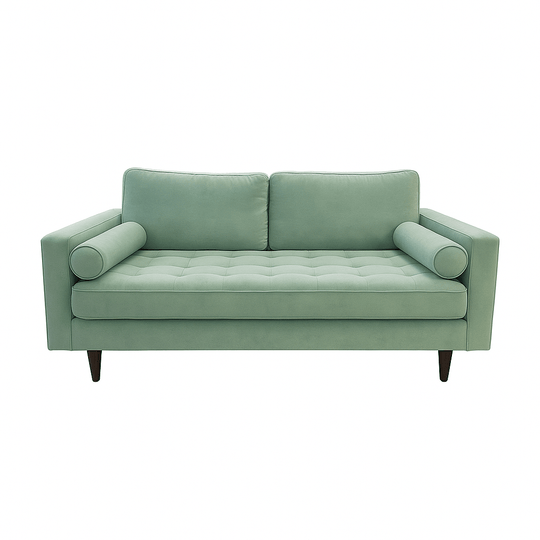 Nirvana Apartment Sofa in Nirvana Apartment corner detail - apartment-scale velvet sofa by Stanton - Whats New Furniture Portland OR