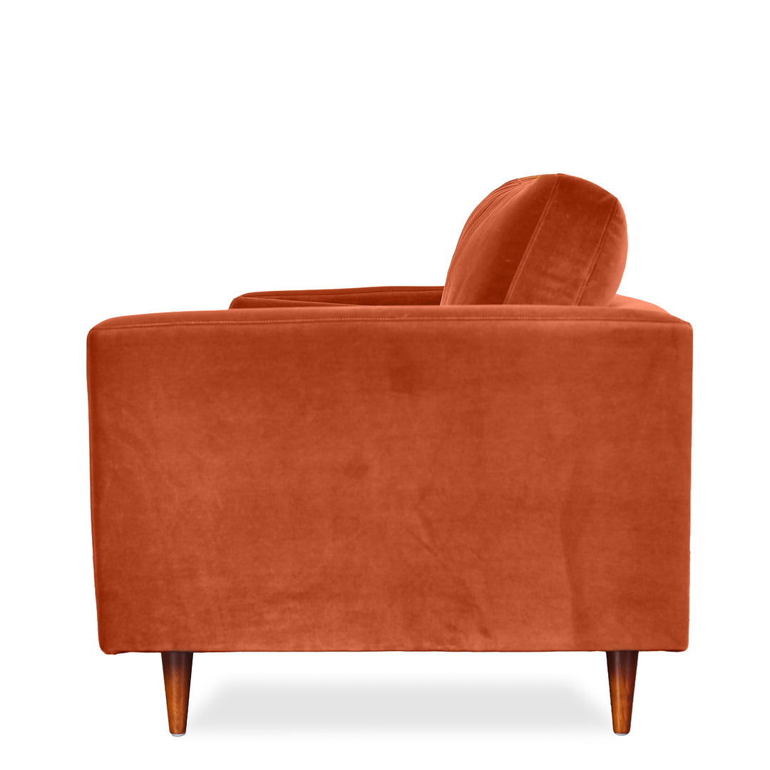 Nirvana Apartment Sofa in Nirvana Apt back view - apartment-scale velvet sofa by Stanton - Whats New Furniture Portland OR