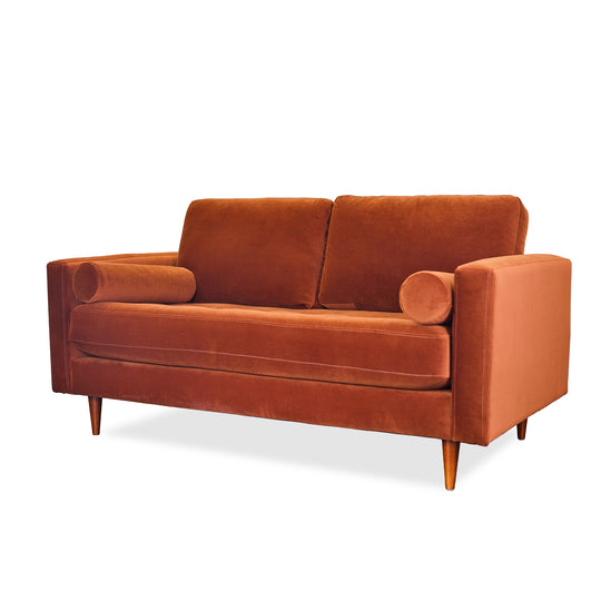 Nirvana Apartment Sofa in Nirvana Apt detail view - apartment-scale velvet sofa by Stanton - Whats New Furniture Portland OR