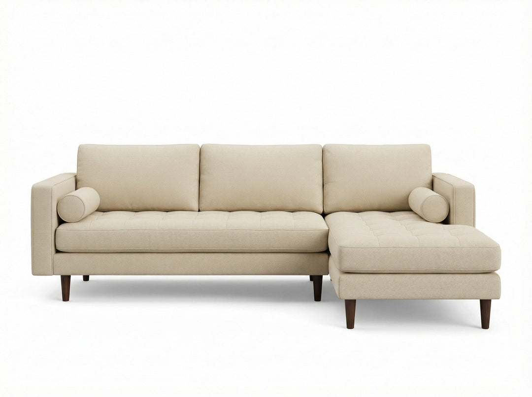 Nirvana Custom Sectional in Costello Parchment fabric