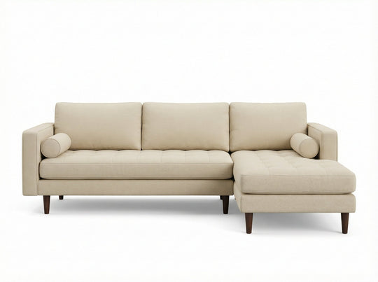 Nirvana Custom Sectional in Costello Parchment fabric