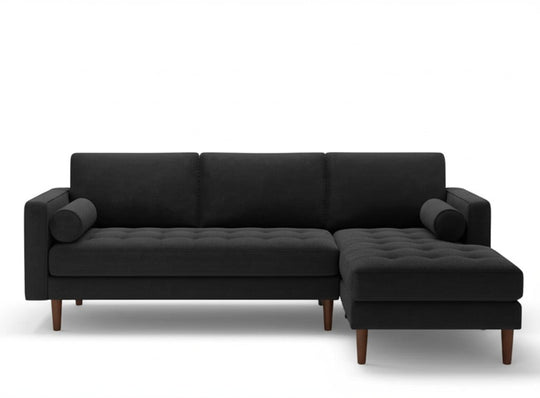 Nirvana Custom Sectional in Vintage Carbon dark charcoal fabric - Whats New Furniture Portland OR