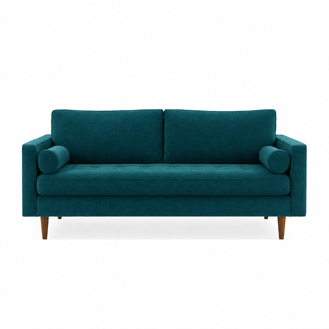 Nirvana Sofa in Vintage Jewel — studio front view - Oregon-made bench sofa by Stanton - Whats New Furniture Portland OR