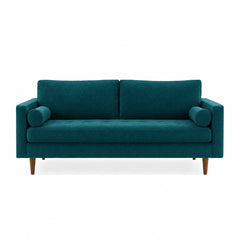 Nirvana Sofa in Vintage Jewel — studio front view - Oregon-made bench sofa by Stanton - Whats New Furniture Portland OR