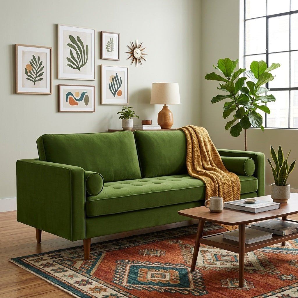 Nirvana Sofa styled in a bright Portland mid-century modern interior - Whats New Furniture