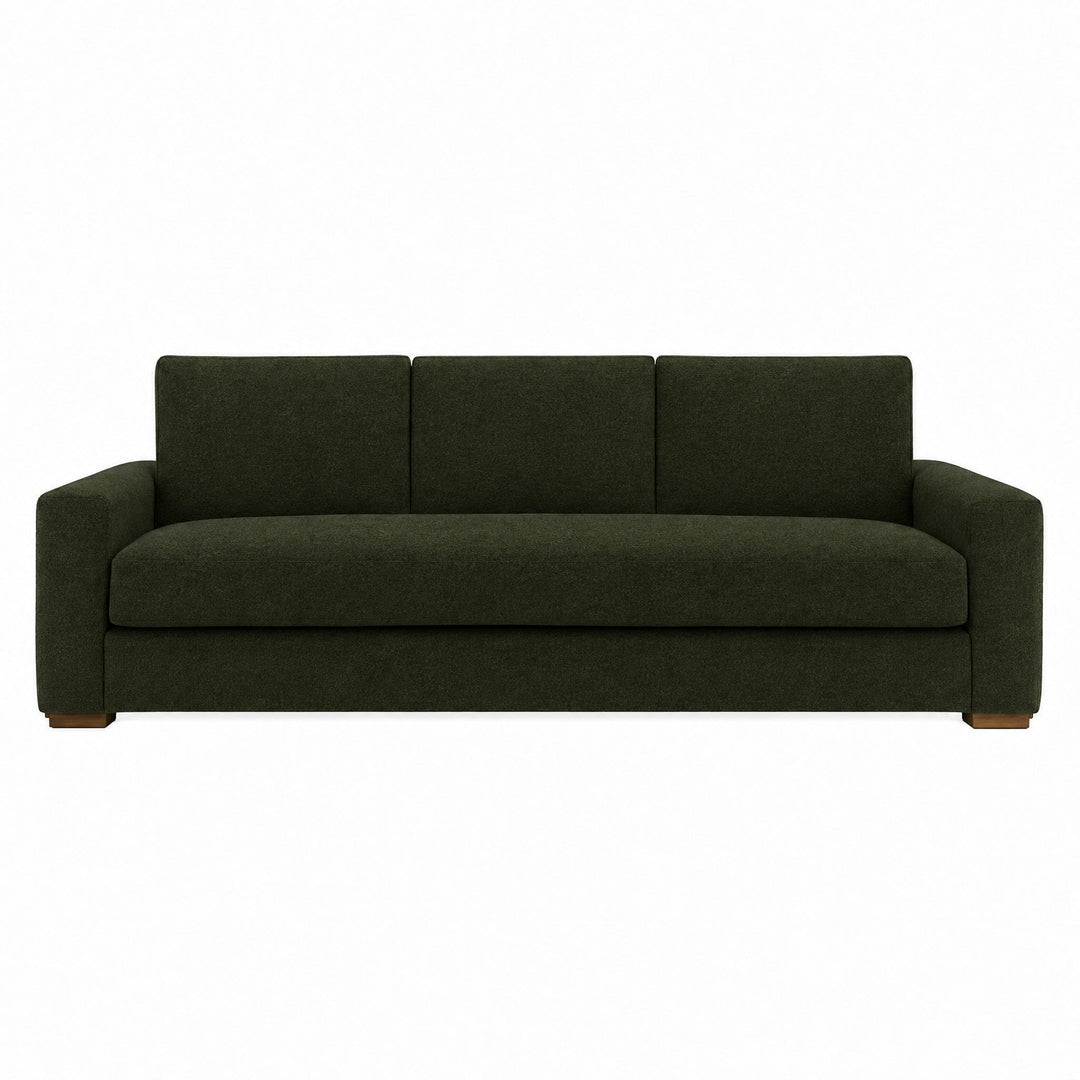 Nova Sofa in Shep Kale — studio front view - Oregon-made track arm sofa by Stanton - Whats New Furniture Portland OR