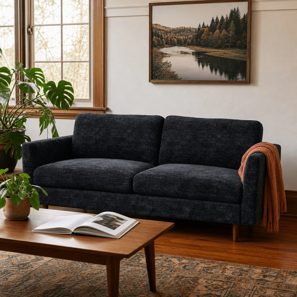 Oasis Loft Sofa in Gonzaga Federal styled in a Portland home - Whats New Furniture