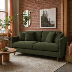 Oasis Loft Sofa in Lush Spinach lifestyle setting - custom sofa by Stanton - Whats New Furniture Portland OR