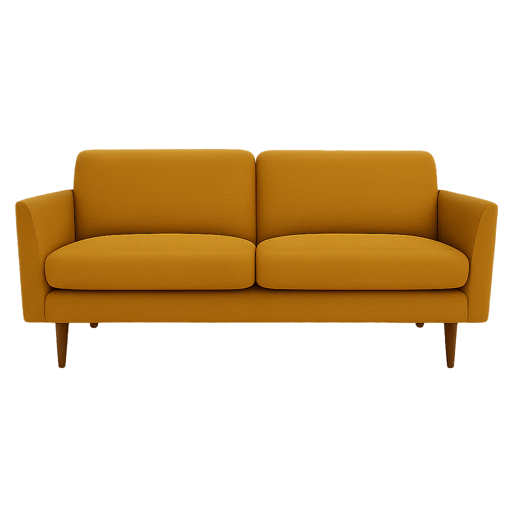 Oasis Loft Sofa in Vintage Saffron side angle - Oregon-made loft sofa by Stanton - Whats New Furniture Portland OR