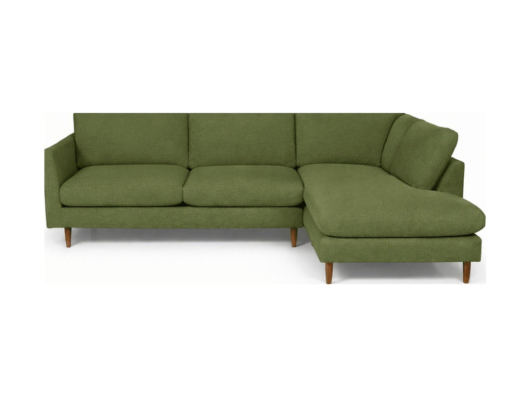 Oasis Open Chaise Sectional in Vintage Moss front angle - Oregon-made by Stanton - Whats New Furniture Portland OR
