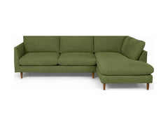Oasis Open Chaise Sectional in Vintage Moss front angle - Oregon-made by Stanton - Whats New Furniture Portland OR