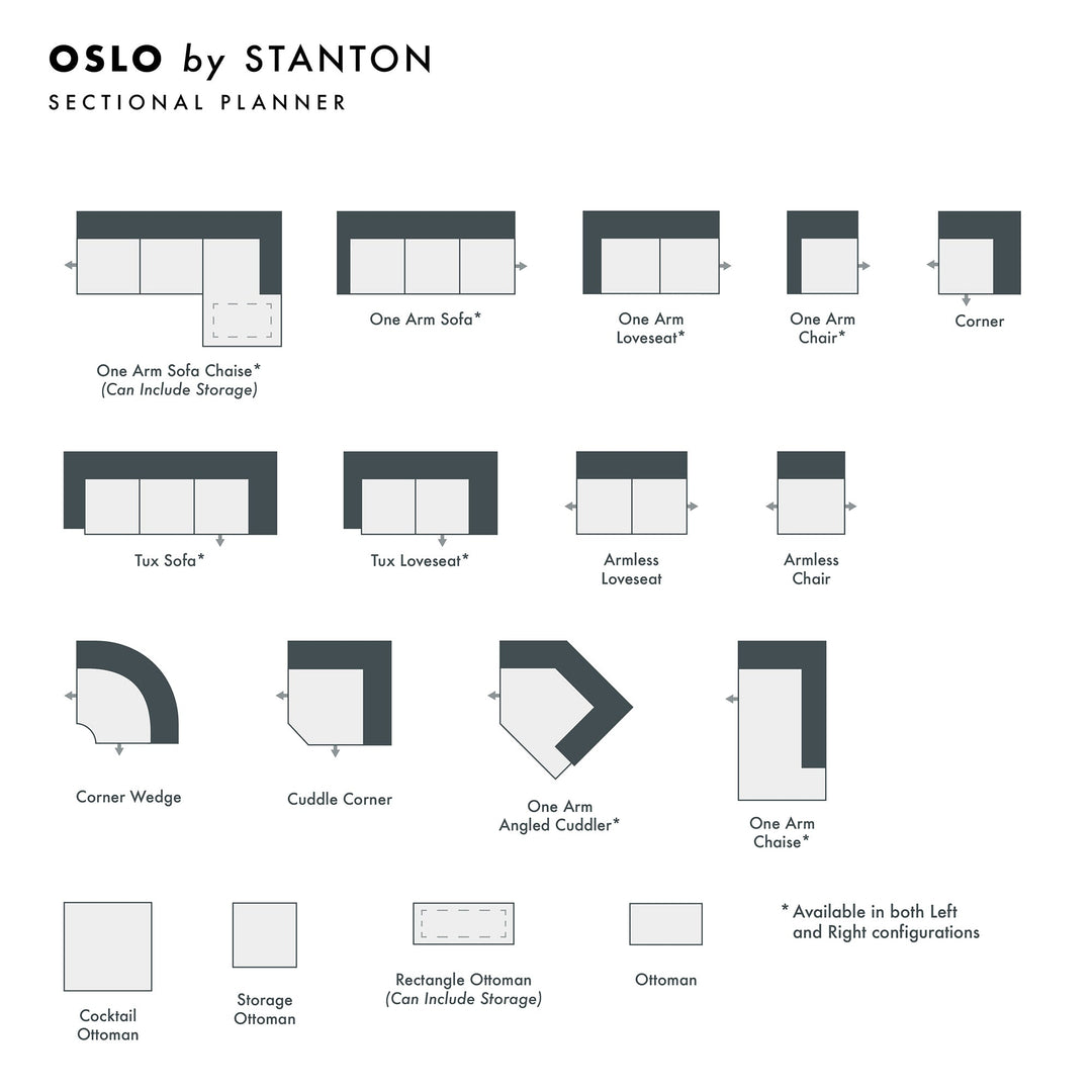 Oslo Custom Sofa / Sectional configuration shot - custom sofa sectional by Stanton - Whats New Furniture Portland OR