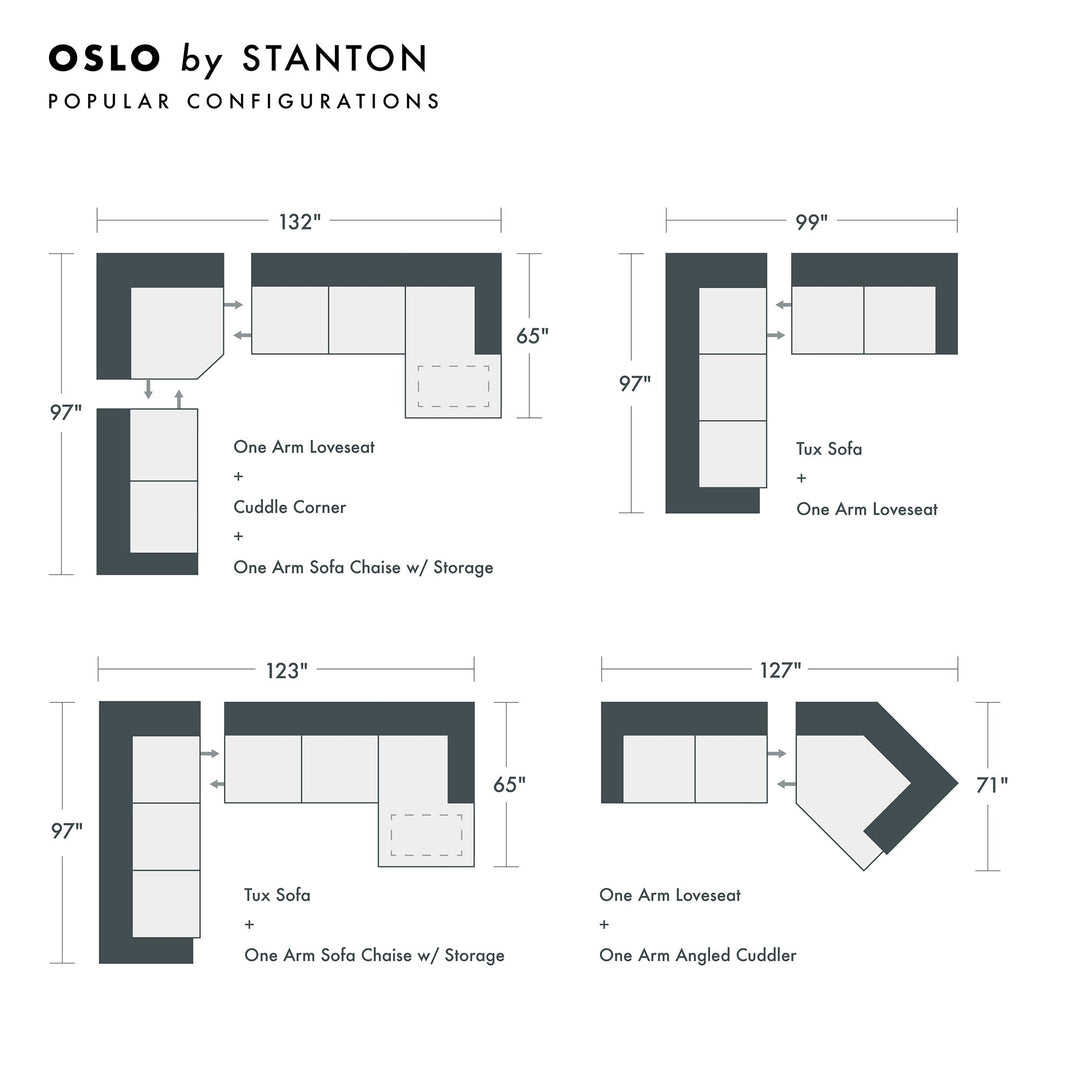 Oslo Custom Sofa / Sectional sectional configuration view - custom sofa sectional by Stanton - Whats New Furniture Portland OR