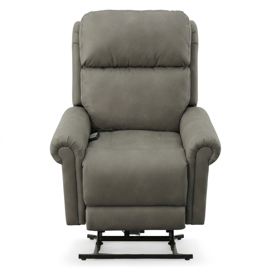 Overton Power Lift Recliner by Stanton in Beyond Granite — Oregon-made studio product photo — What's New Furniture Portland
