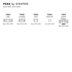 Peak Custom Sofa Bed spec sheet - custom sofa bed by Stanton - Whats New Furniture Portland OR