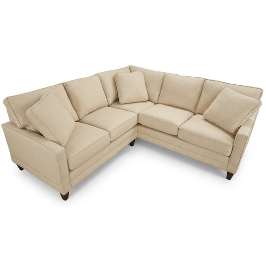 Pinnacle Sectional in Upgrade Me Muslin cream fabric - mid-century modern sectional by Stanton - Whats New Furniture Portland OR