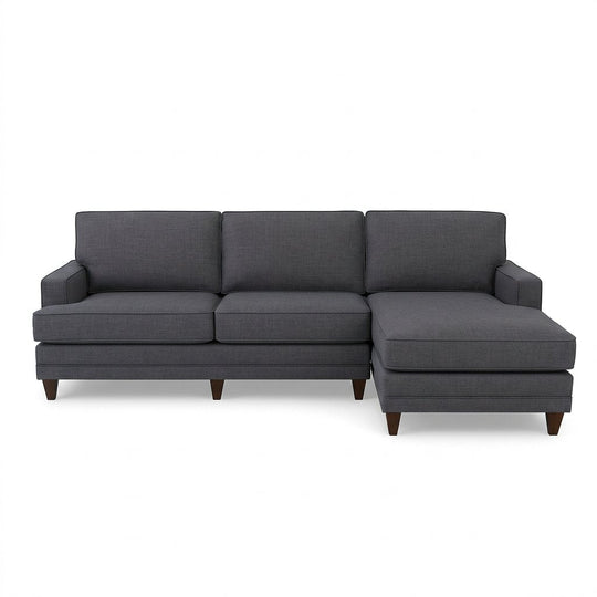 Pinnacle Sofa Chaise in Bennett Charcoal fabric - Stanton mid-century modern sofa chaise - Whats New Furniture Portland OR