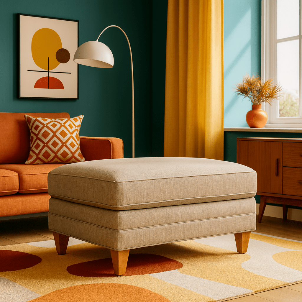 Pinnacle Storage Ottoman in Bennett Prailine room setting - Bennett Prailine storage ottoman by Stanton - Whats New Furniture Portland OR