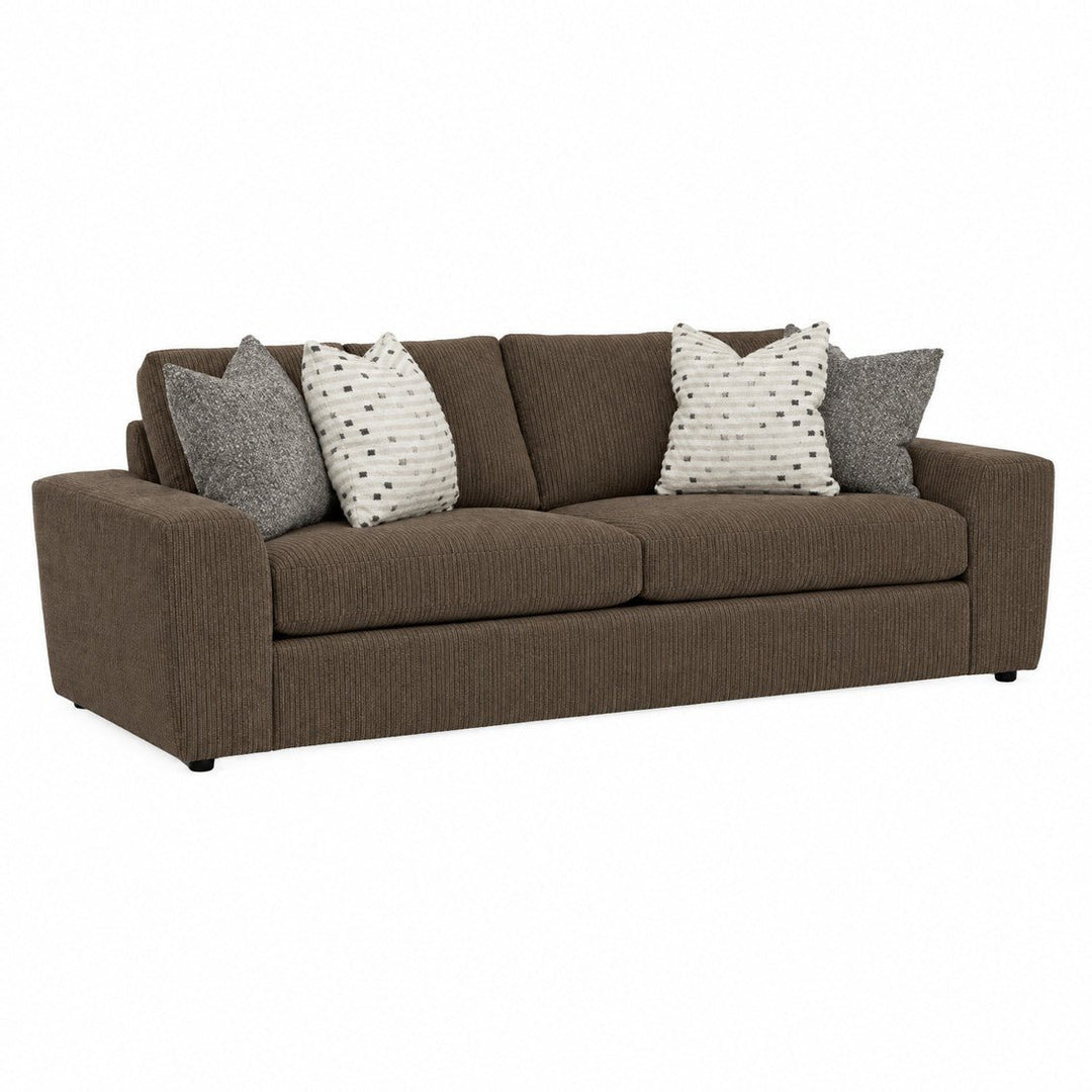 Pioneer Loveseat in Panda Otter — studio front view - custom loveseat by Stanton - Whats New Furniture Portland OR