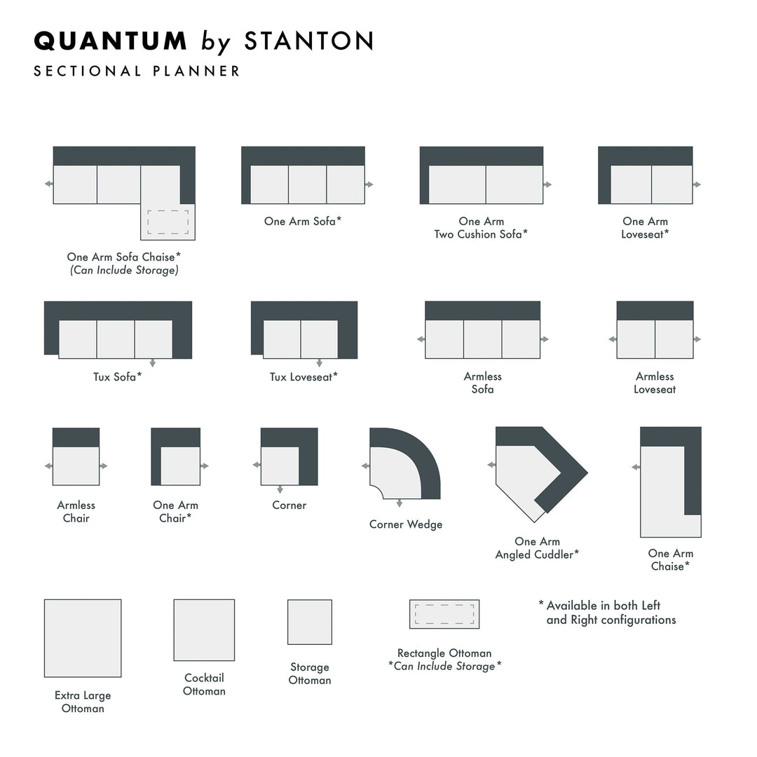 Quantum Custom Sofa / Sectional spec sheet - custom sofa sectional by Stanton - Whats New Furniture Portland OR