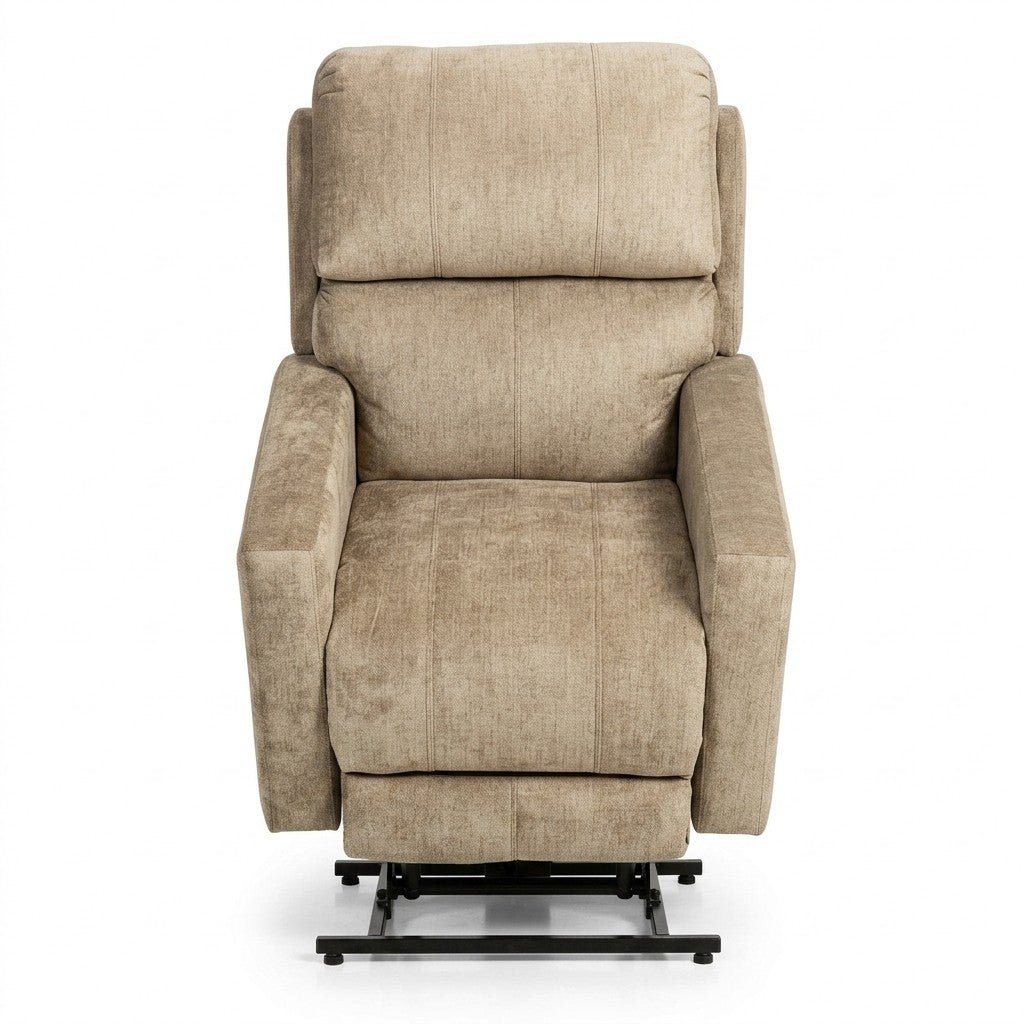 Quimby Power Lift Recliner by Stanton in Polo Club Bamboo — Oregon-made studio product photo — What's New Furniture Portland