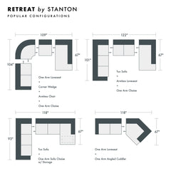 Retreat Custom Sofa / Sectional sectional configuration view - custom sofa sectional by Stanton - Whats New Furniture Portland OR