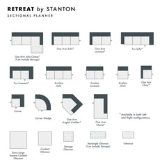 Retreat Custom Sofa / Sectional spec sheet - custom sofa sectional by Stanton - Whats New Furniture Portland OR