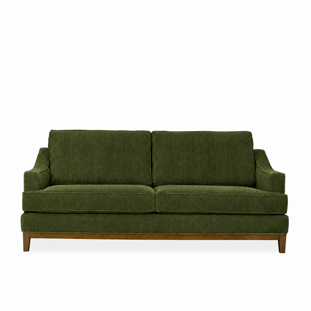 Rogue Transitional Sofa in Lush Spinach - studio front view - transitional sofa by Stanton - Whats New Furniture Portland OR