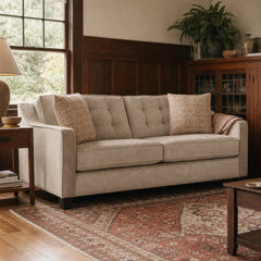 Ross Sofa in Lush Doe styled in a Portland Craftsman living room - Whats New Furniture