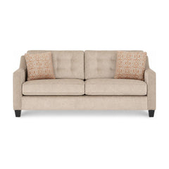 Ross Sofa in Lush Doe front view - mid-century fabric sofa by Stanton - Whats New Furniture Portland OR