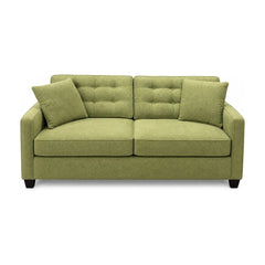 Ross Sofa in Nomad Lime front view - mid-century fabric sofa by Stanton - Whats New Furniture Portland OR