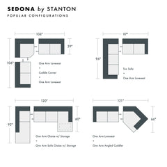 Sedona Custom Sofa / Sectional and Sofa Bed sectional configuration view - custom Stanton seating - Whats New Furniture Portland OR